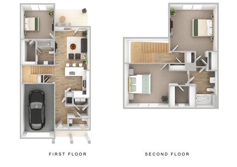 Floor plan for 3 beds, 2 baths, 1715 sqft